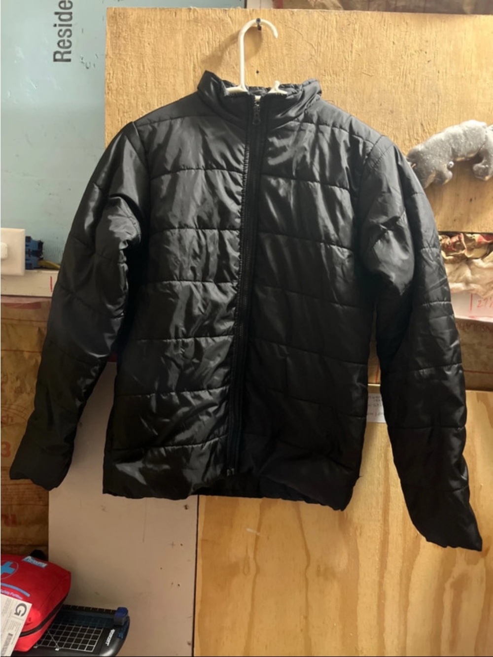 JACKSON Black Quilted Puffer Jacket with Full Zipper
